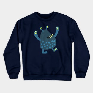 Blue Spotted Monsters Crewneck Sweatshirt